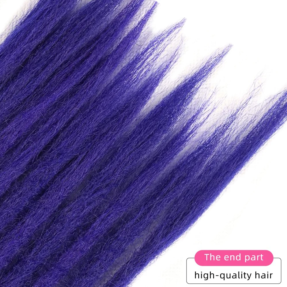 22 Zoll bunte Dreadlock-Erweiterungen Ombre Schwarz & Lila & Königsblau 10 Stränge/Packung synthetische Zöpfe Reggae handgefertigte Häkelarbeit