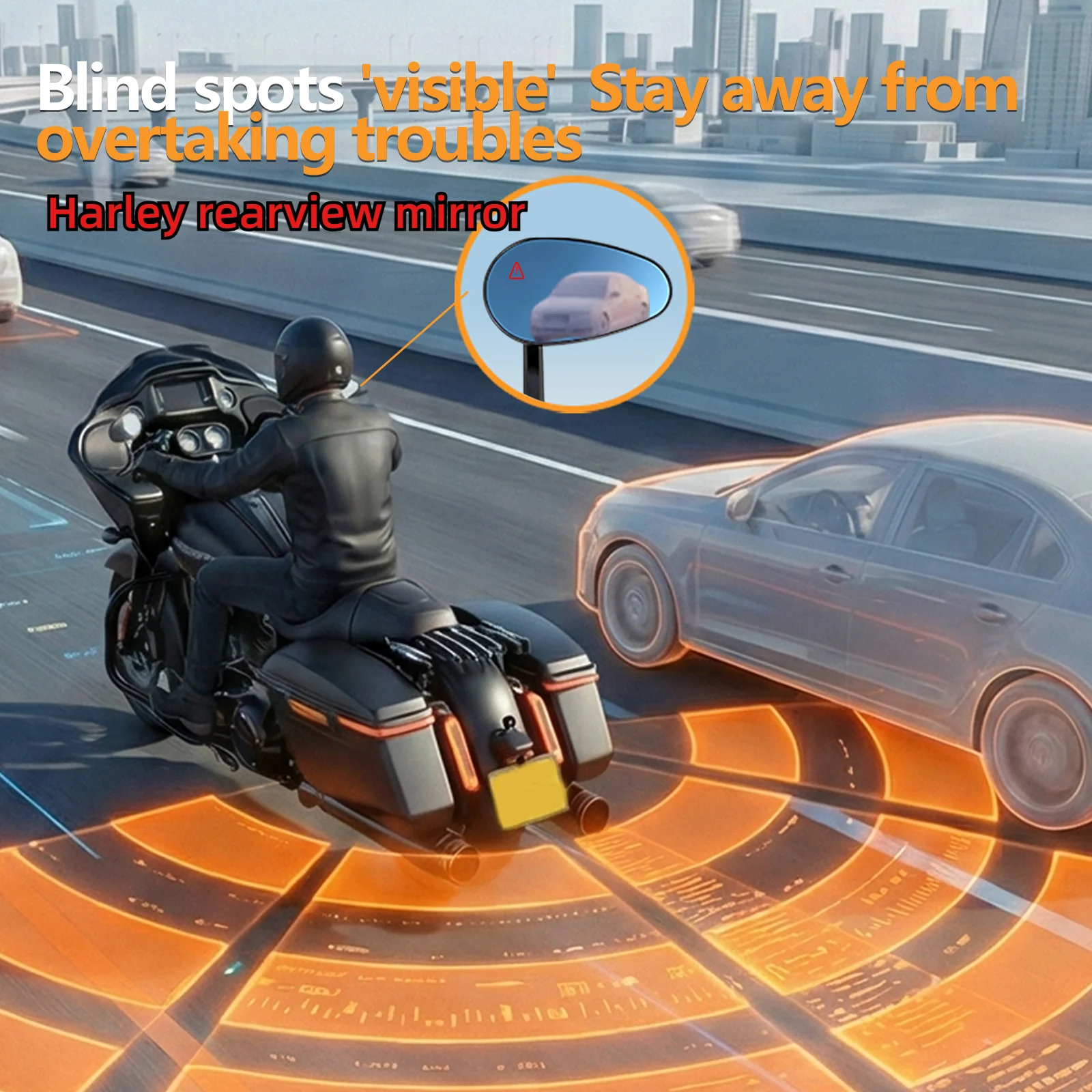 New 2026 For Harley Street Glide Motorcycle Safety Kit Direct Blind Spot Monitor Radar Side rear warning function  accessories