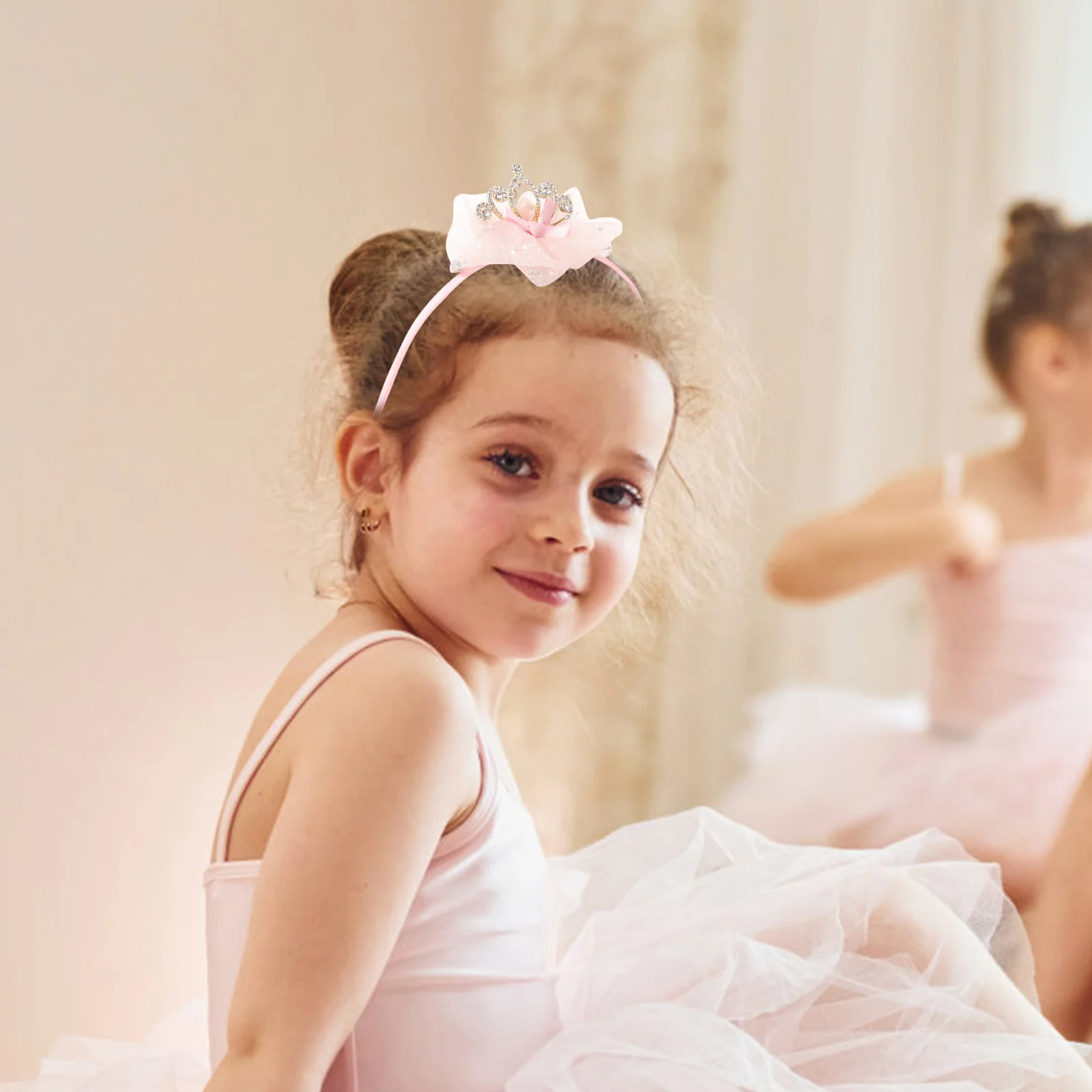 

Children Crown Headband Little Girl Birthday Crown Decorative Lightweight Sturdy Charming Princess Hair Accessory for Party