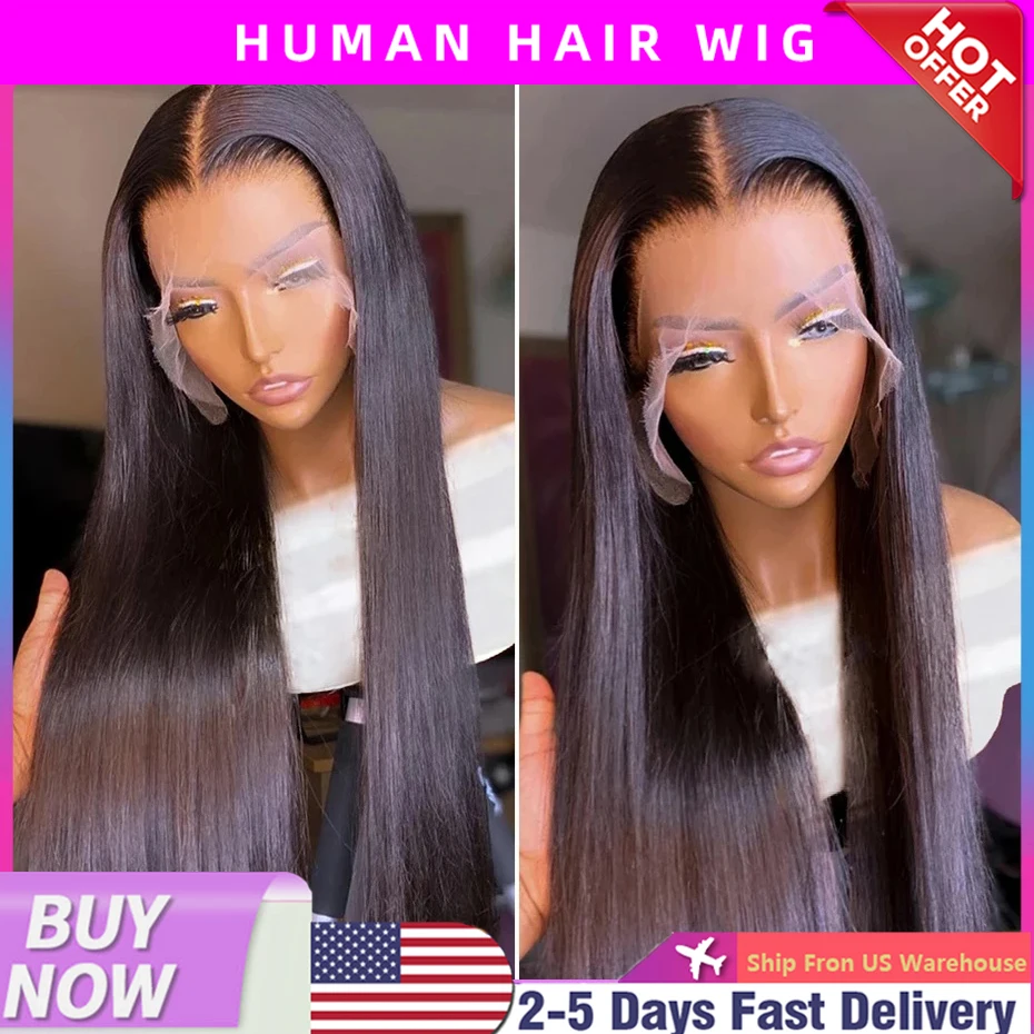 Hd Lace Frontal Wig 13x6 Lace Front Wig Human Hair 30Inch Bone Straight Transparent Lace Human Hair Wigs  Lace 13x4 Closure Wig