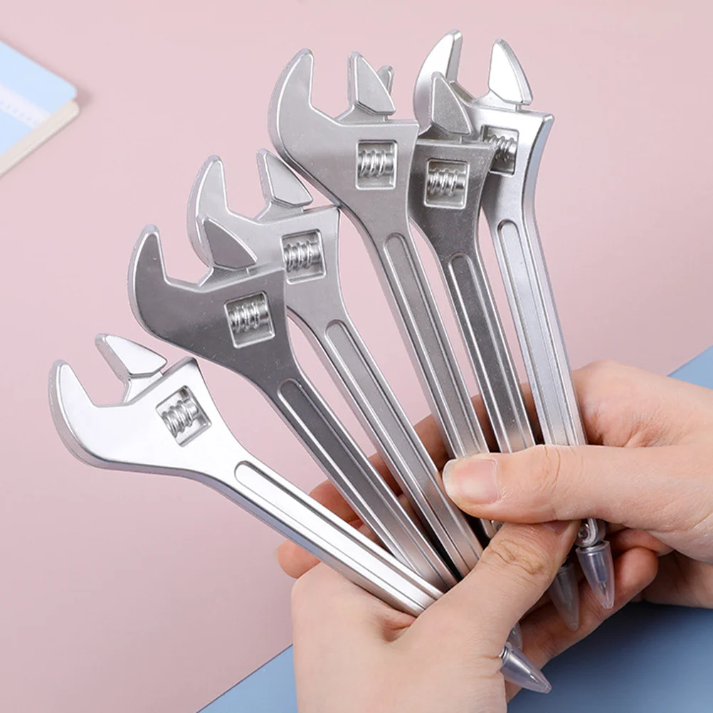 6 Pcs Pens Wrench Ballpoint Party Creative Realistic Shape Gift Silver Students Stationery Blue Ink