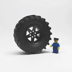 DIY Car Tire and Tread Wheel 56mm Technic Racing Medium, 6 Pin Holes 15038 Building Bricks Tire Tractor 23798 Toys for Children