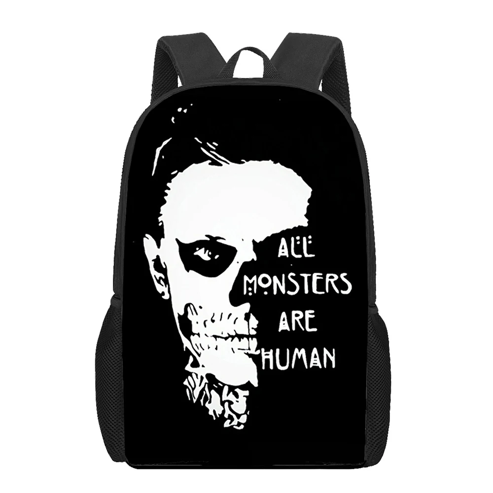 American Horror Story 1984 กระเป๋าเป้สะพายหลังชายหญิง 3D พิมพ์กระเป๋าเป้สะพายหลังเด็ก Bookbag วัยรุ่น Casual School กระเป๋าไหล่ Rucksack