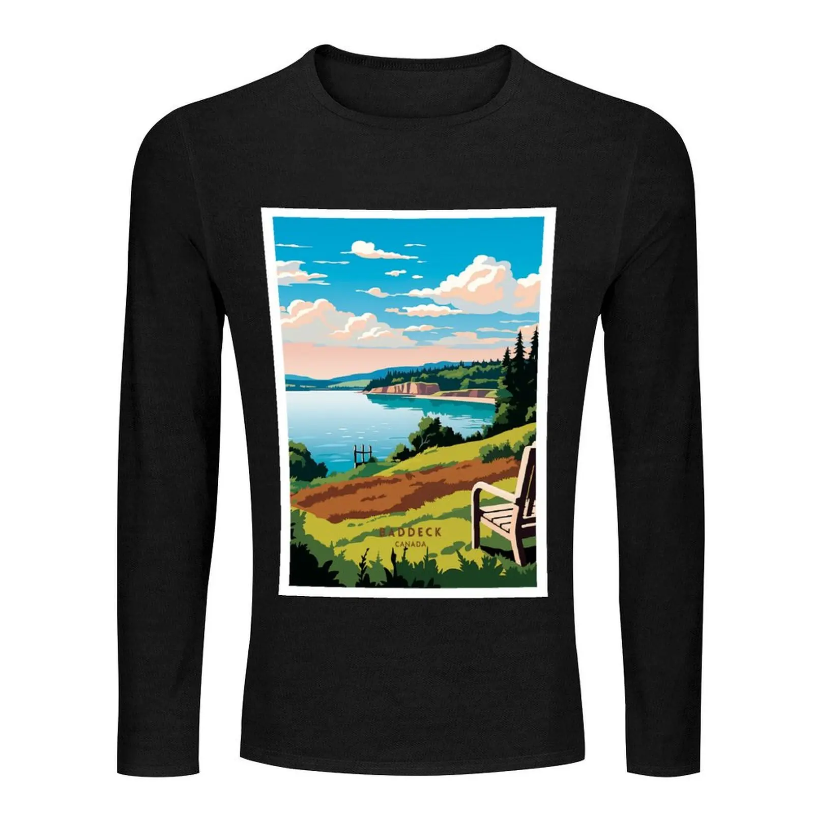 Baddeck: Canada's Charming Lakeside Retreat Long T-Shirt graphic t shirts cute tops tees mens clothes