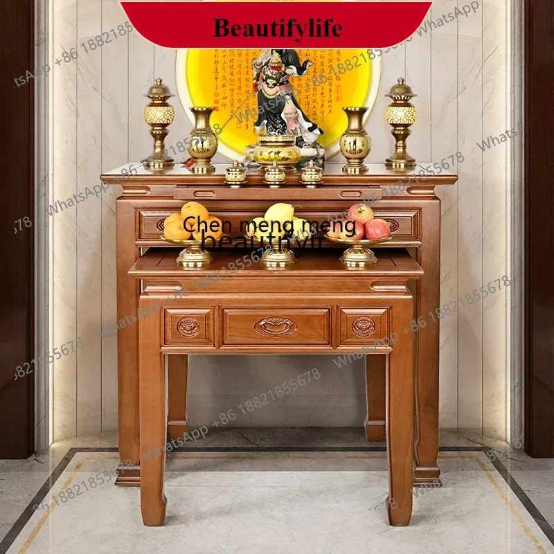 

G153 S Gold Sandalwood Buddha Shrine Altar Incense Burner Table New Chinese Style Altar Buddha Table Middle Hall Incense Fire T