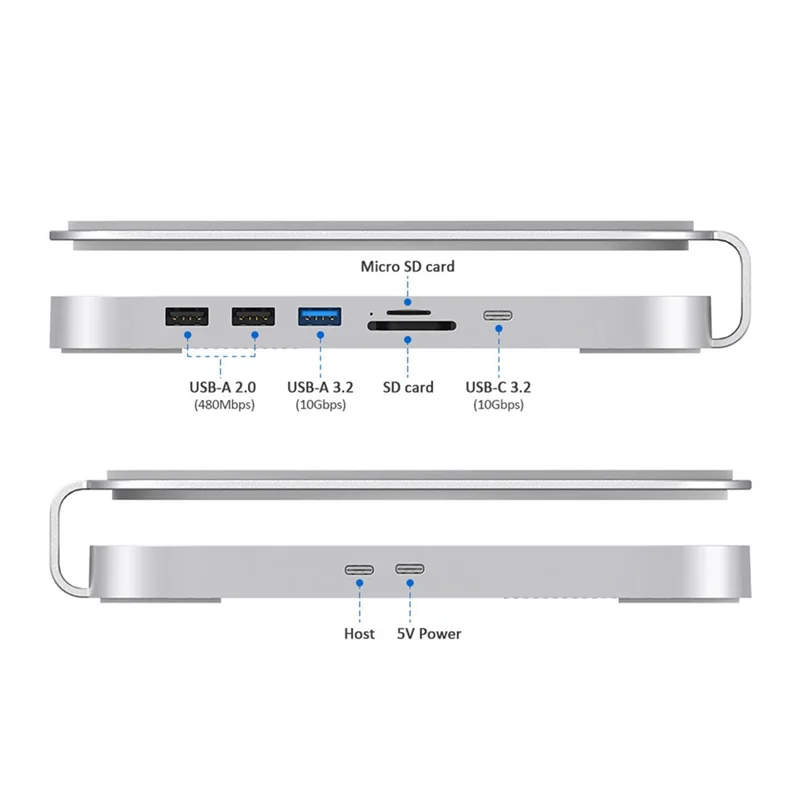 A13E-Docking Station USB C Hub With Hard Drive Enclosure Type C NVME M. 2 SSD Case 4K M1 M2 For Mac Mini/For Mac Studio