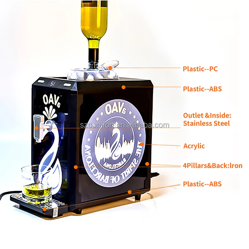 Latest Luxury Shot Bottle Champagne Chiller Beer Cava Electric Cold Wine Dispenser Single Bottle Liquor Beverage Cooling Machine