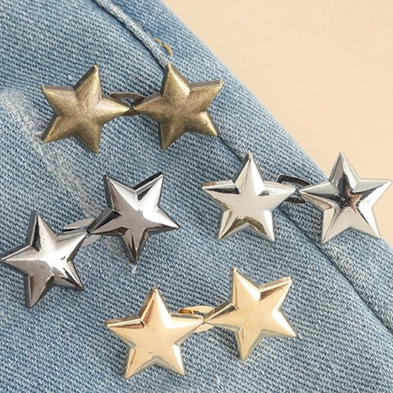 R1we Star Pat Pin Pin Nút Pins Nút ngay lập tức Không may Nút thắt lưng Buckle