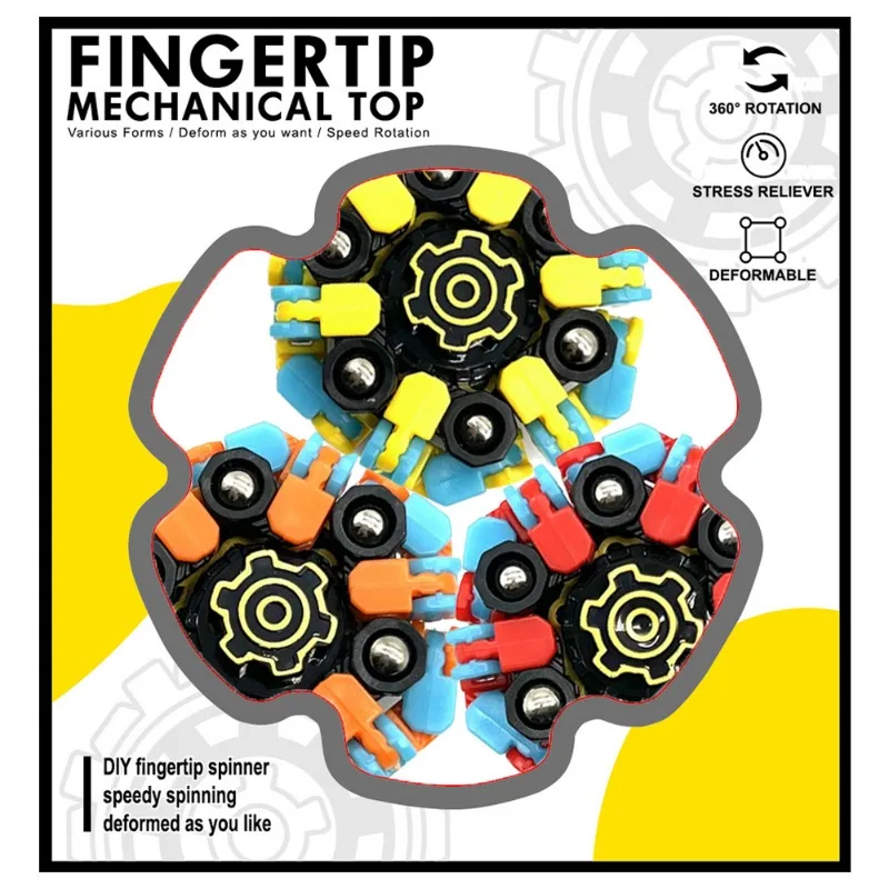 Foldable Fidget Spinner Colorful Metal Gyro Mechanical Smooth Rotatable Decompression Chain Toy