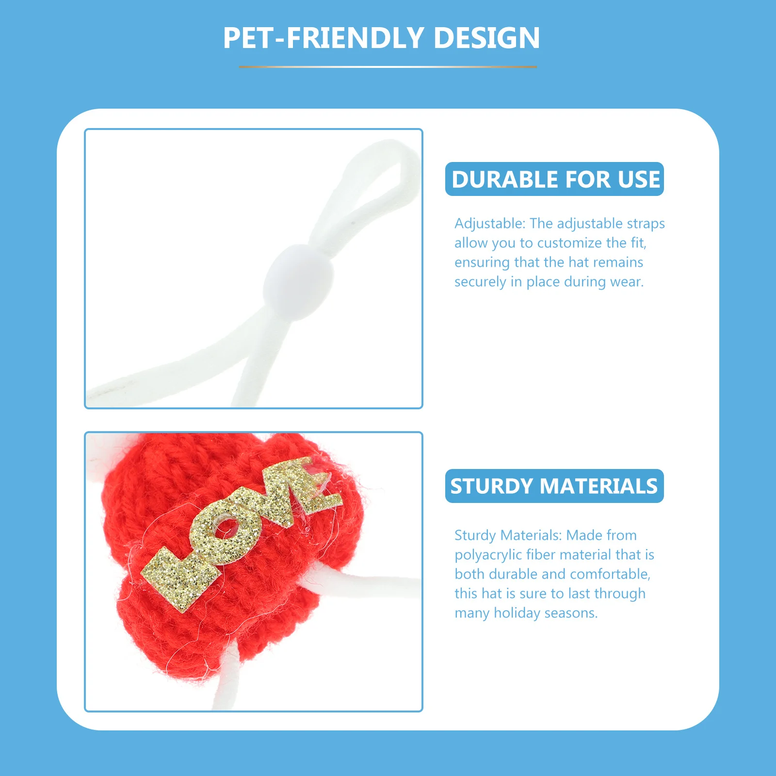 

3Pcs Hand-Knitted Christmas Hat Adjustable Small Pet Headwear for Hamster Hedgehog Mini Festive Cap Mini Hats Tiny Pet Hats