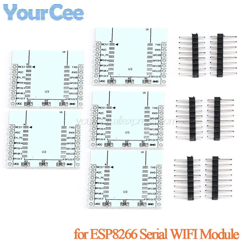 5pcs/1pc ESP ESP8266 Serial WIFI Module Adapter Plate Expansion Board for ESP 12 07 08 ESP-07 ESP-12F ESP-12E ESP-08 For Arduino