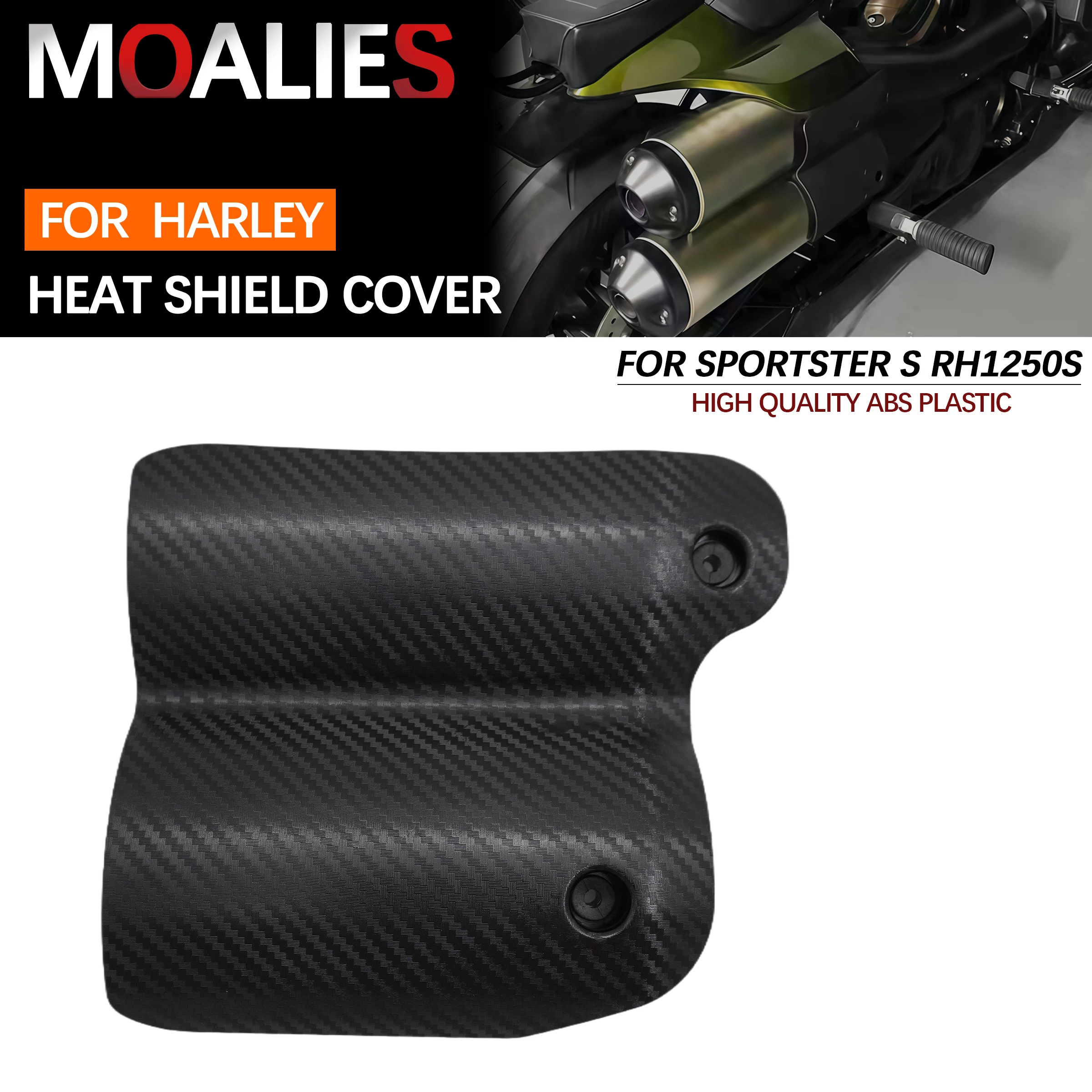 

For Harley Sportster S 1250 RH1250S RH1250 2021-2024 ABS Carbon Exhaust Shield Insert Rear Passenger Heat Shield Trim Cover