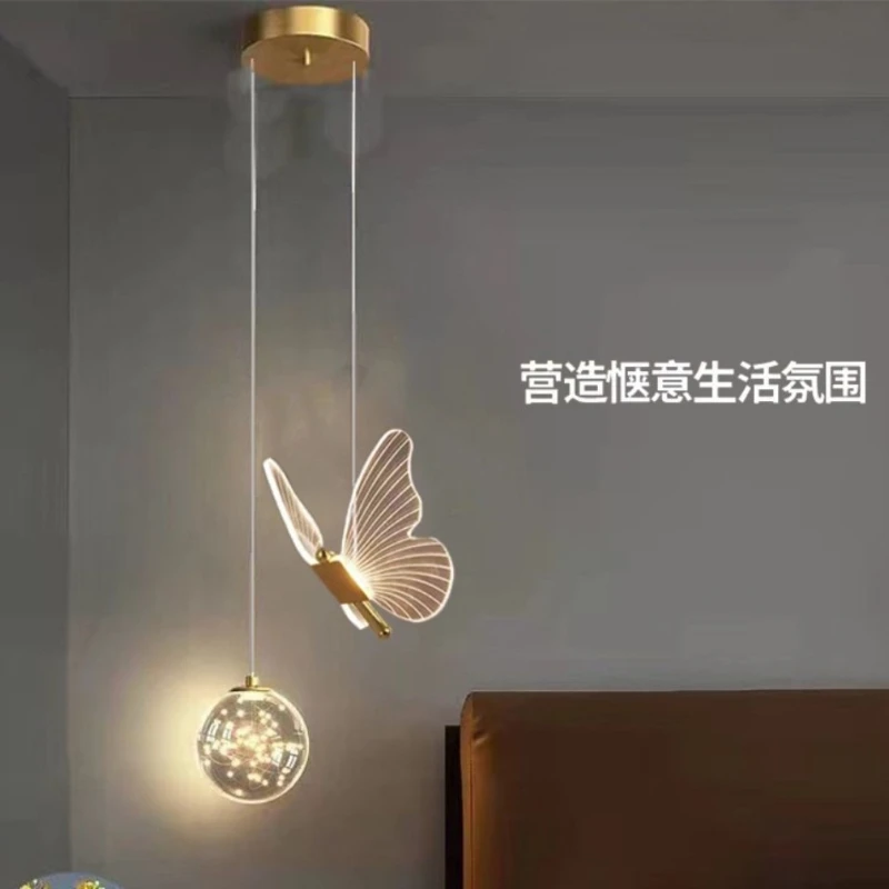 Contemporary Minimalists LED Pendant Lights Acrylic Butterfly Ceiling Chandelier Villa Living Room Corridor Embellish Wall Lamps