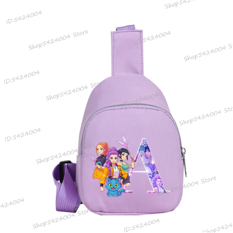 Y2K Kpop الأبجدية شخصيات الفيلم الاطفال حقيبة صدر للرجال الكرتون جماليات حقيبة كتف موضة أكياس التخزين المحمولة حقيبة الهاتف المحمول