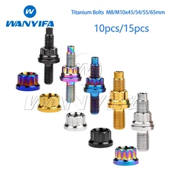 Wanyifa Titanium Bolt M8/M10x45 54 55 65mm Pitch 1.25mm Intake or Automotive Exhaust Manifold Stud Kit 10PCS/15PCS