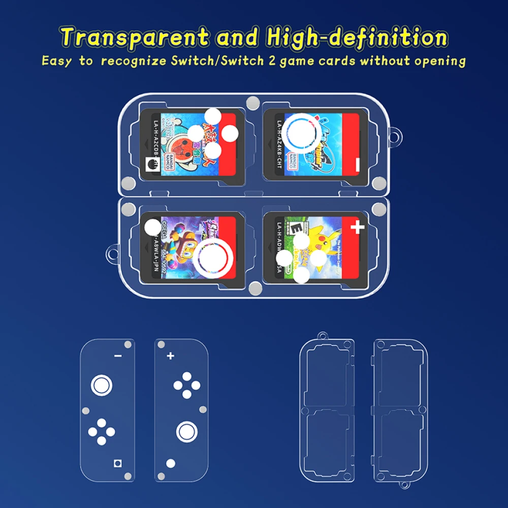Чехол для хранения игровых карт NS со шнурком и пряжкой, портативная прозрачная коробка для ПК для игровых карт Switch&Switch 2.