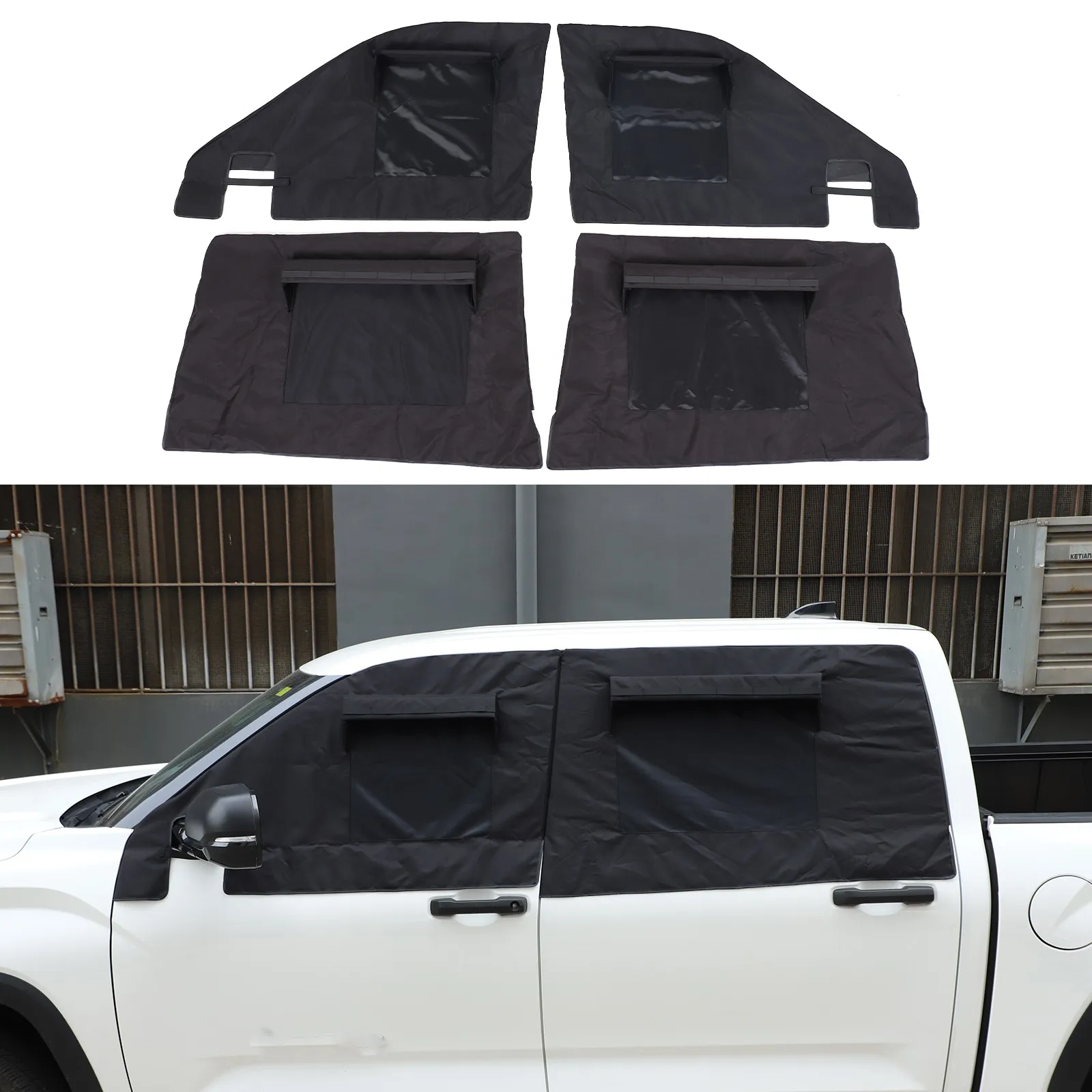 Waterproof Car Front Rear Window Outdoor Camping Anti Bug Cover For Toyota Tundra 202-2026 Offroad Window Anti Insect Cover Case