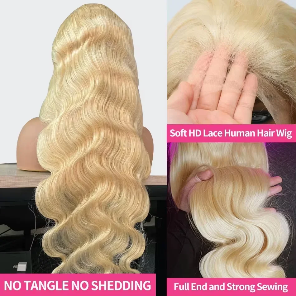 HD Transparent 613 Blonde Straight 13x4 13x6 Lace Front Human Hair Wigs For Women Brazilian Lace Frontal Wig PrePlucked