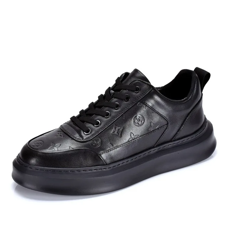 

European station men's shoes high-end trendy brand business dress shoes 2025 spring and autumn new leather board shoes