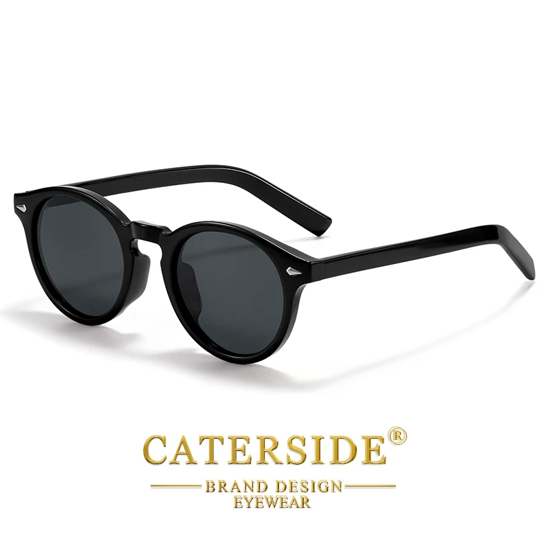 CATERSIDE Modische polarisierte Sonnenbrille für Herren, runder Tr-90-Rahmen, TAC-Linse, Sonnenbrille für Damen, für Reisen, Outdoor, Party – Detail 8