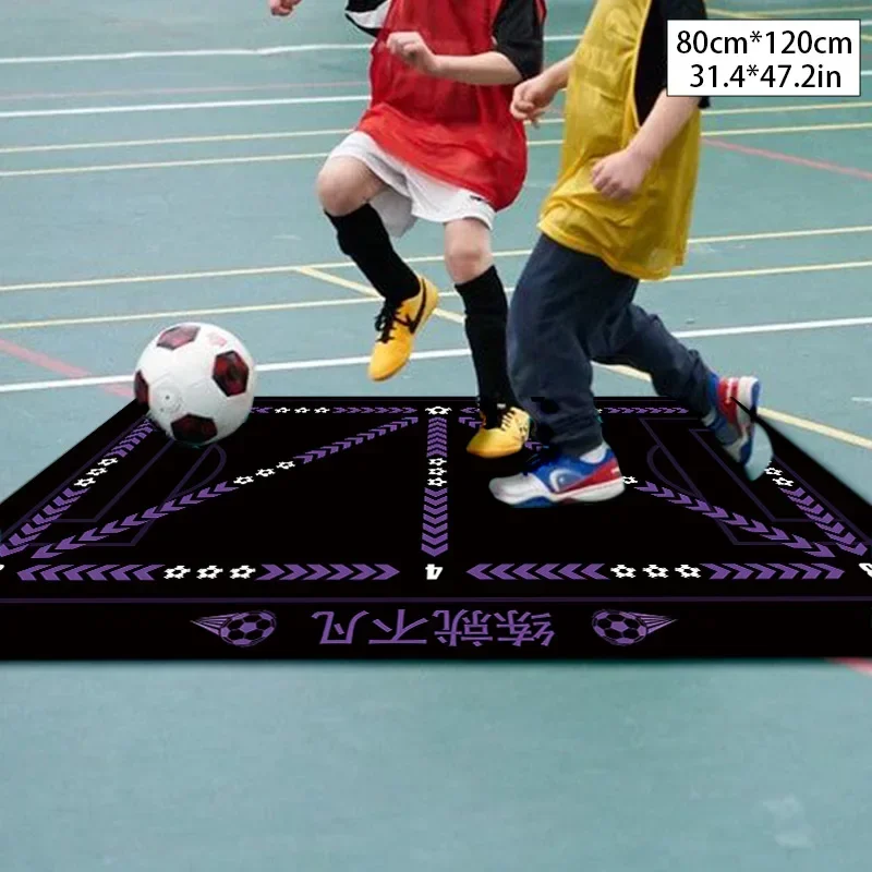 Non Slip Football Footstep Training Mat Foldable Soccer Dribble Exercise Silent Children's Soccer Carpet Soccer Training Aid Mat