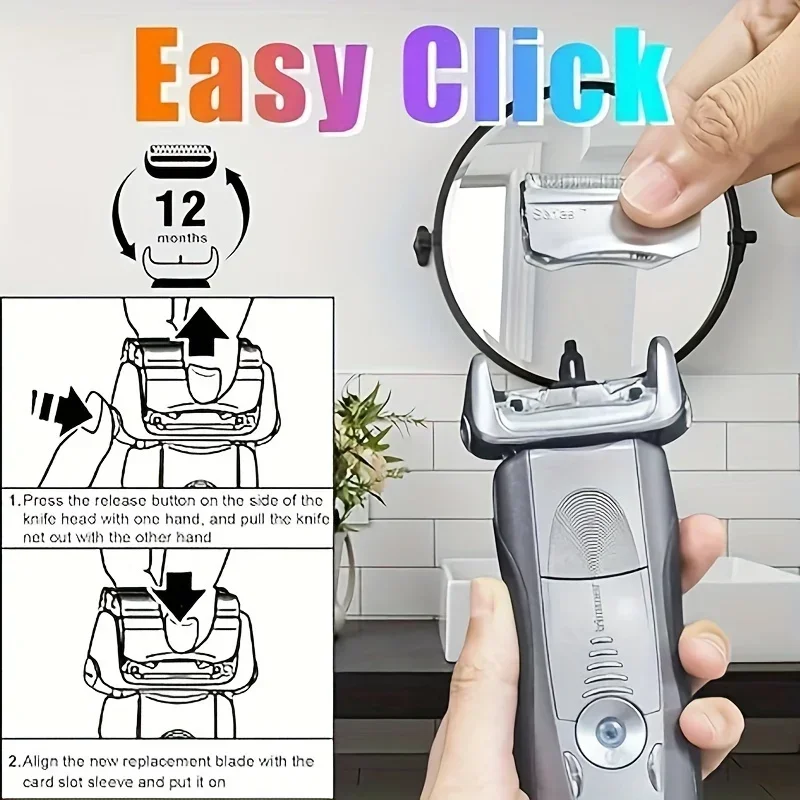 1 قطعة استبدال رأس ماكينة الحلاقة الكهربائية من السلسلة 7 70S، متوافق مع ماكينات الحلاقة Braun Series 7 720cc، 730cc، 735s، 750cc، 760cc، 790c #5