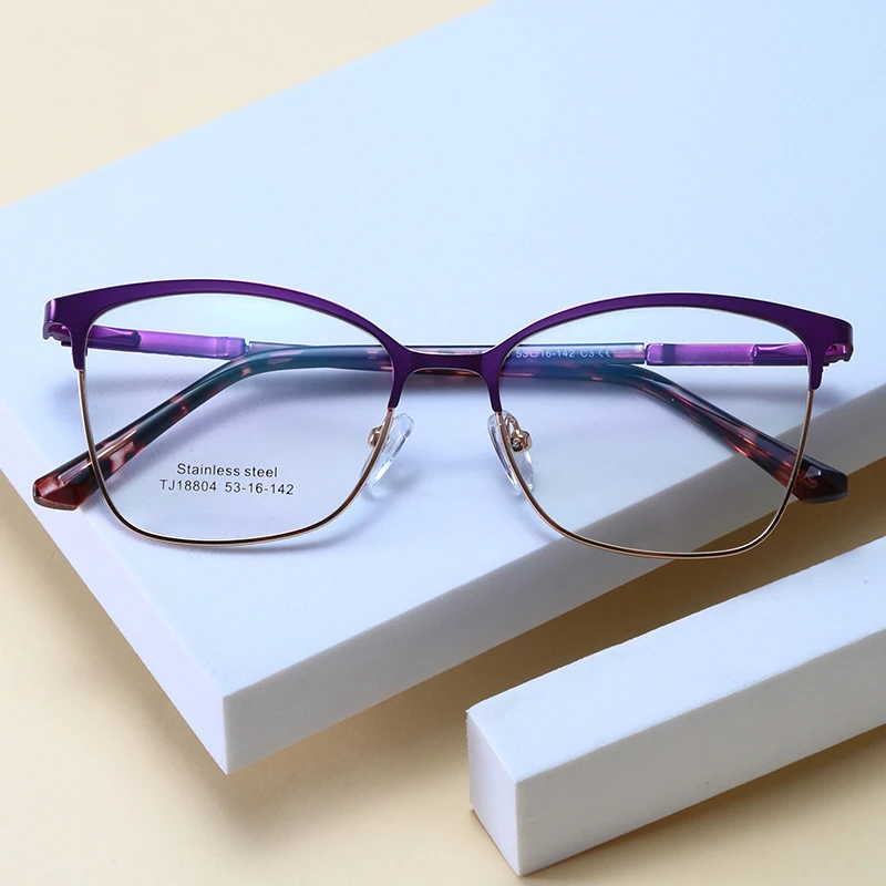 

Woman Optical Prescription Eyeglasses Frame Ultra Light Alloy Eyewear Fashion New Spectacle Butterfly Cat Eye Glasses TJ18804