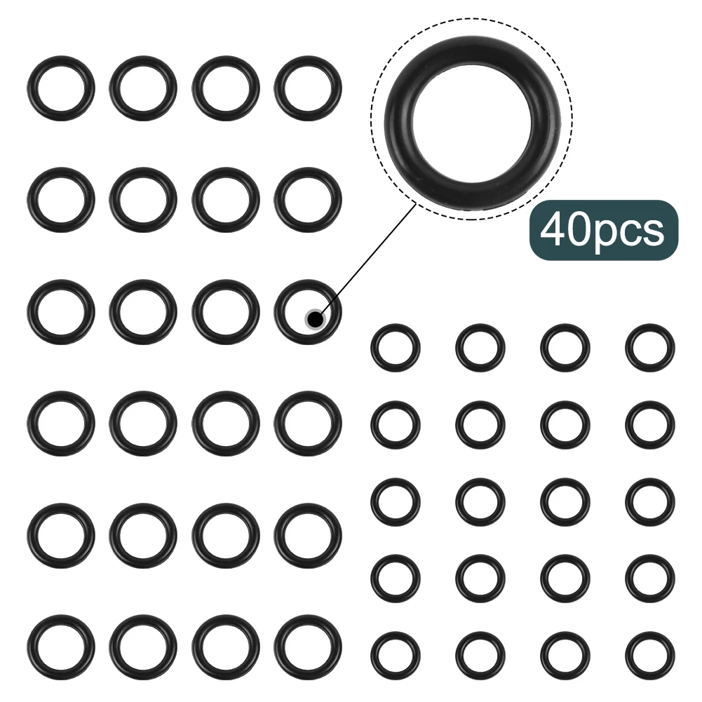 

Essential 40Pcs Rubber O Rings for Pressure Washer Hose Quick Disconnect Compatible with M22 + 3/8 inch connections