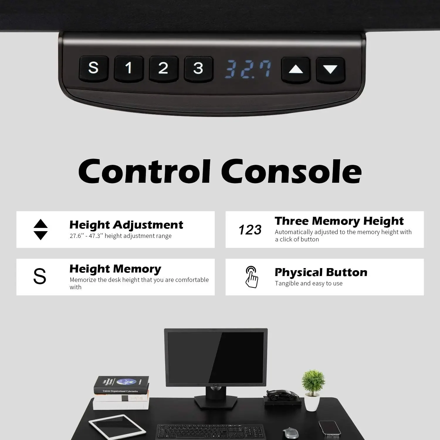 Duty Dual Motor In Hoogte Verstelbare Staande Bureau Elektrische Dual Motor Home Office Stand Up Computer Werkstation, Snelle Verzending