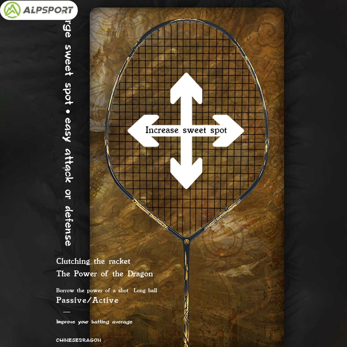 ALPSPORT V8 4U New V-shaped badminton racket 100% carbon fiber Enlarged racket surface, improved tolerance Accessories included