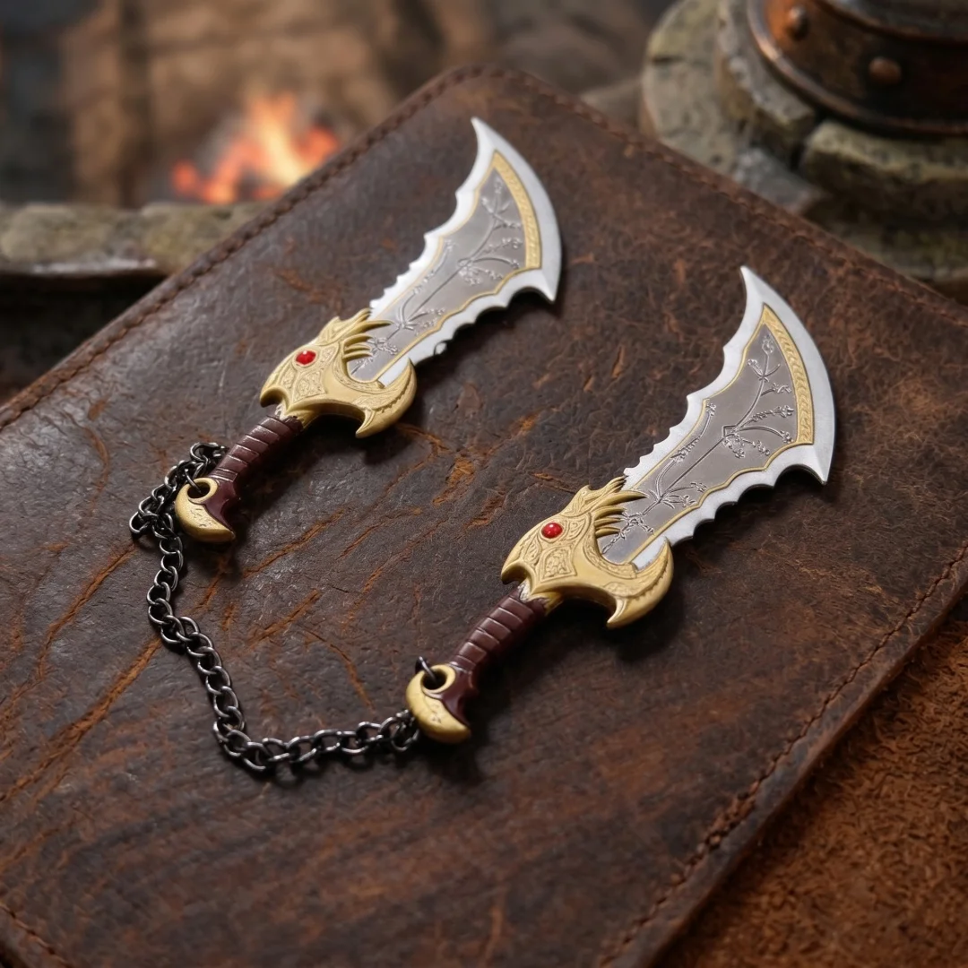 17cm God of War 4 Metal Katana Kratos Anime Sword Samurai Sabre Blade Ghost Athena Leviathan Chaos Real Katana Unsharp Toy Gift