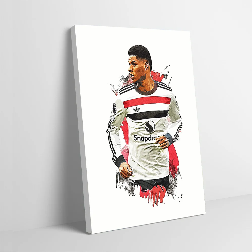 Marcus Rashford Football Art Poster Customizable Printed Canvas Painting Wall Art Gift for Decoration Living Room Wand Deko Arts