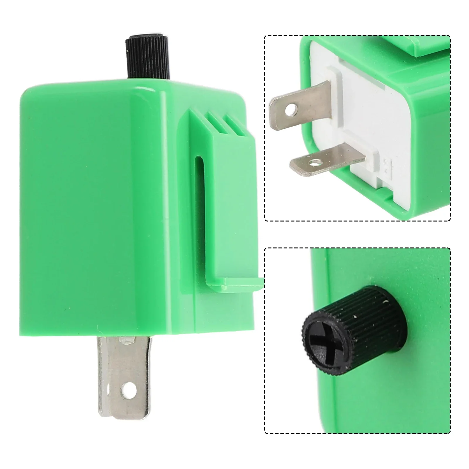 LED Adjustable Motorcycle Flasher Relay Turn Signal Indicator Flash 2 Pin 12V ABS Green Hand-adjustable LED Flasher Accesseries