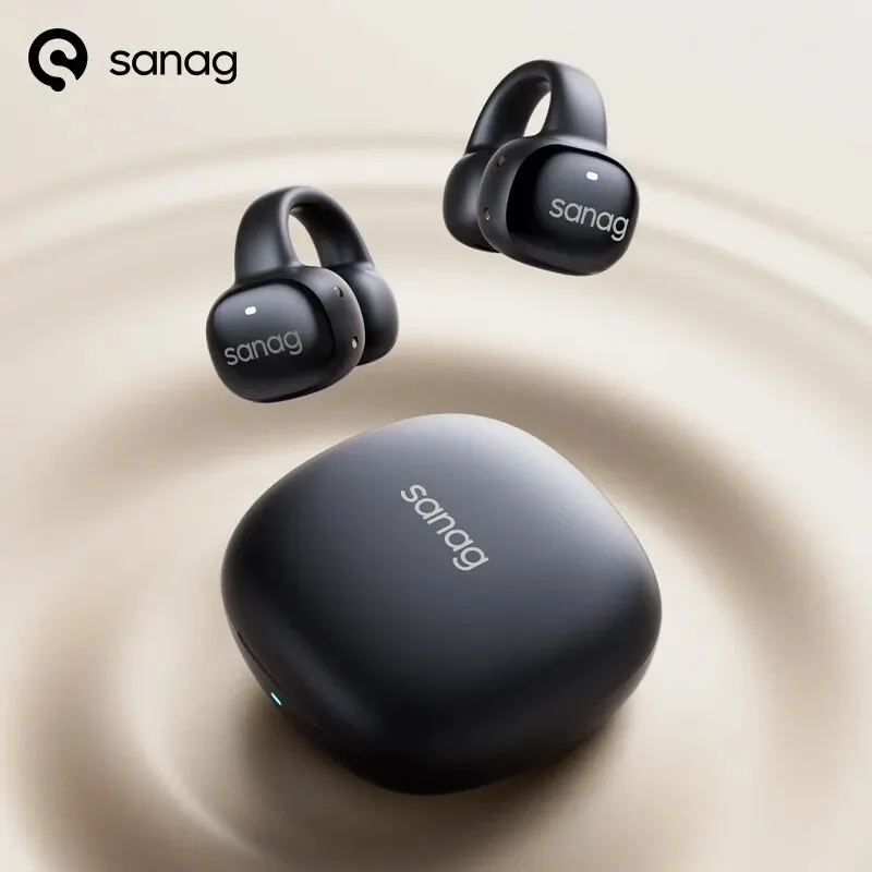 Sanag S5S Wireless Bluetooth Earclip Headset HD Call Bluetooth TWS Earphones Custom EQ Headphone Sport Free Clip Air Conduction