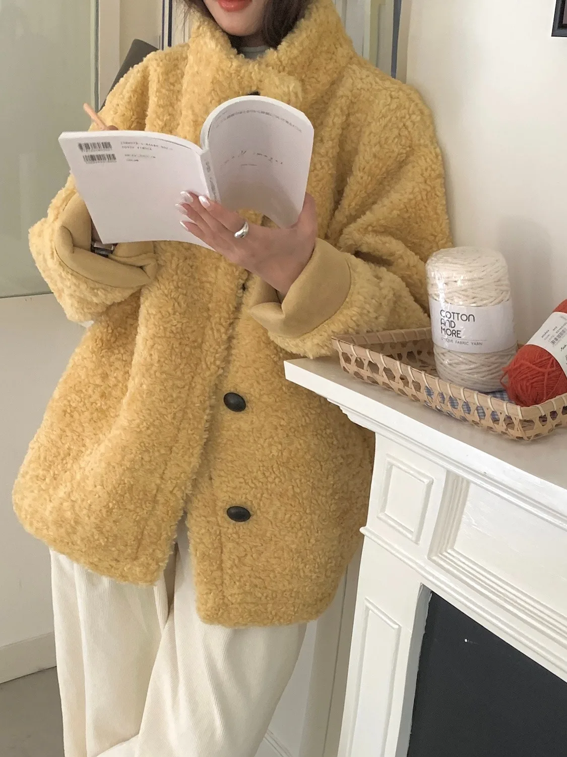 معطف دافئ من الفرو الصناعي للنساء بزر واحد ملابس خارجية شتوية Dongda Gate وصل حديثًا فضفاض مناسب طويل Sve طول منتظم #1