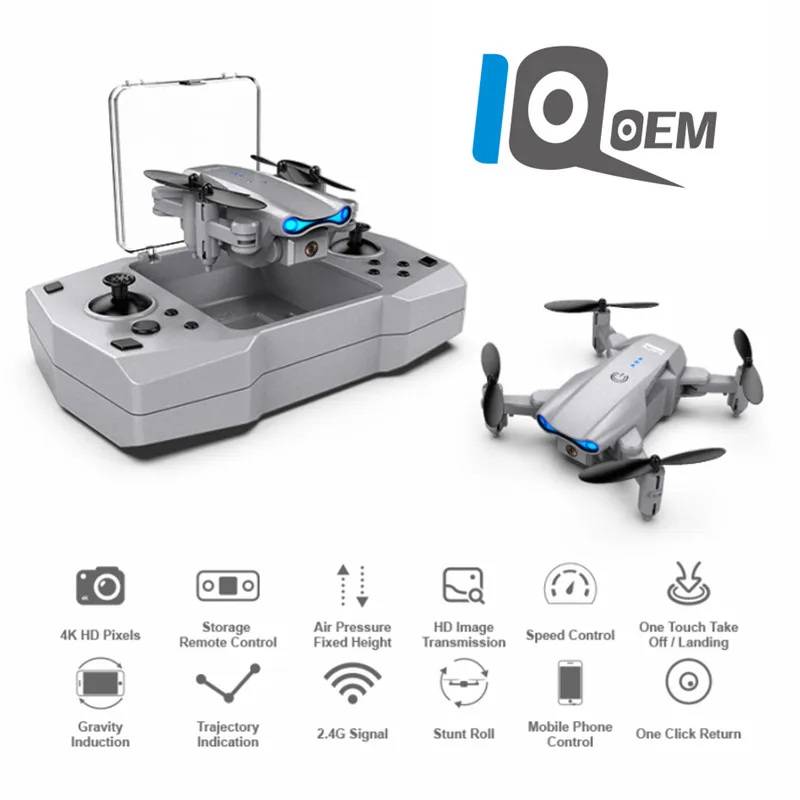 

IQOEM Drones Camera 4K for Adults KY906 Folding Four Axis Aircraft Stunt Roll Speed Mobile Phone Control UAV