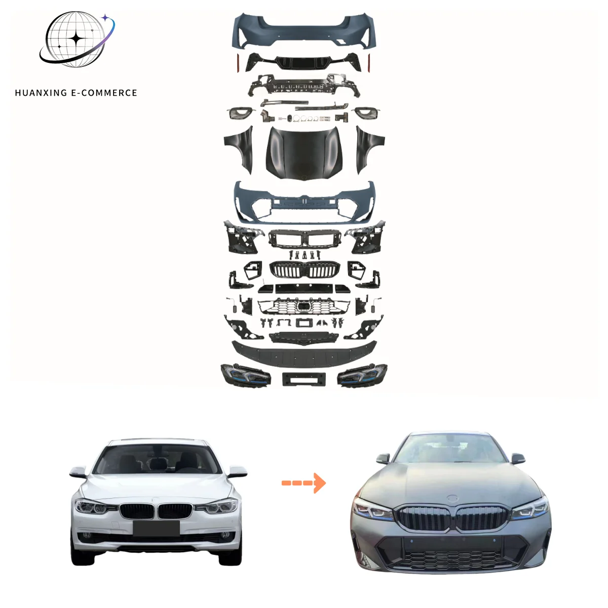Factory Direct SaleHC for  3 Series F30 Auto Parts Full Set Upgrade to G20 Style Body Kit Front & Rear Bumper Tail Lights