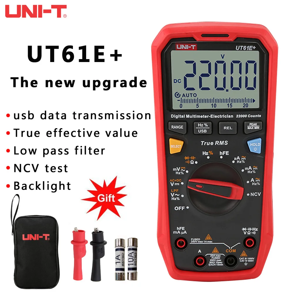 

UNI-T UT61E + UT61D + UT61B+ Digital Multimeter True RMS 1000V AC/DC Voltage Current Resistance Capacitance Tester