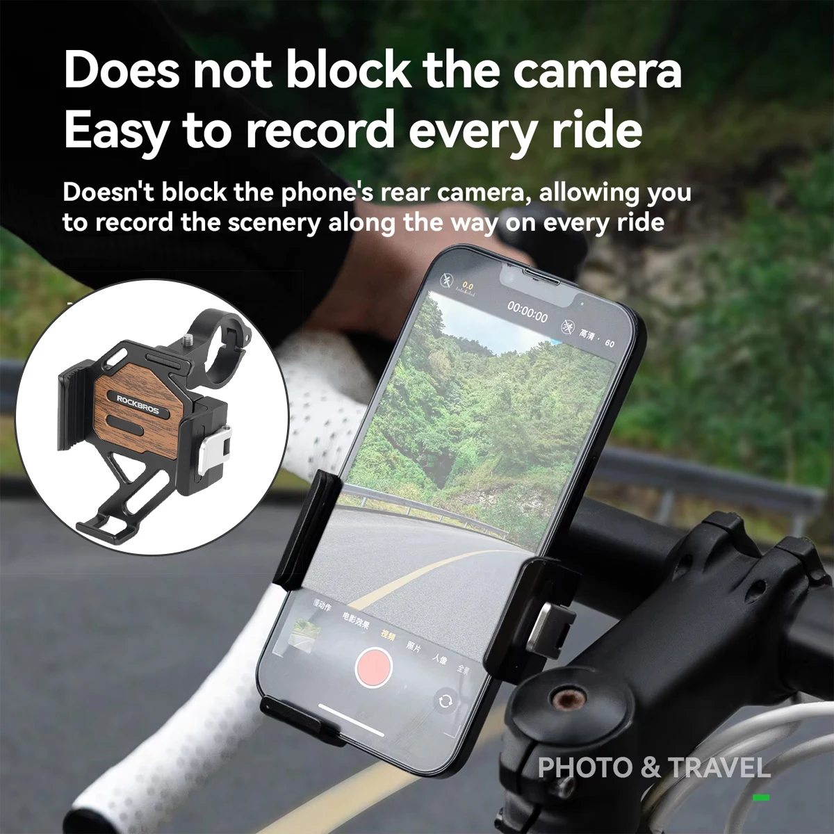 

Phone Holder Motorcycle Electric Bicycle Smartphone Holder Clip Ring Type 360° Rotatable Anti-vibration GPS Bike Holder