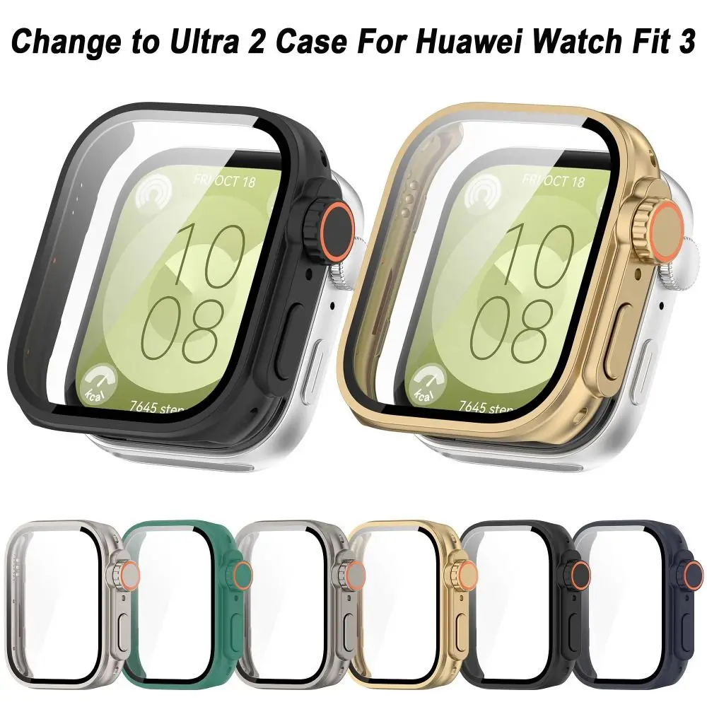 Appearance Upgrade Ultra2 Change to Ultra2 Case PC Tempered Accessories Screen Protector Smart Watch for Huawei Watch Fit 3