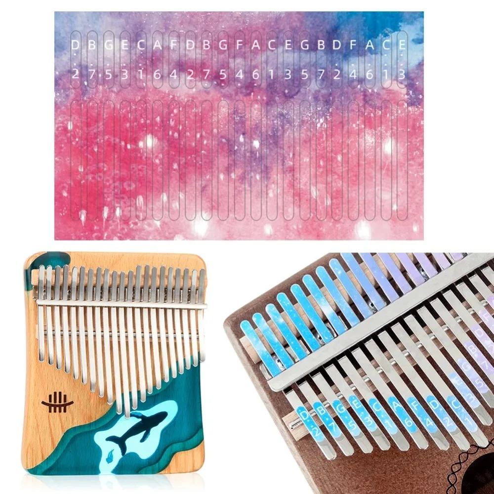 Strengthen The Memory Kalimba Scale Sticker Practical Helpful DIY Stickers 17 keys Colorful Color Audio Stickers Beginner