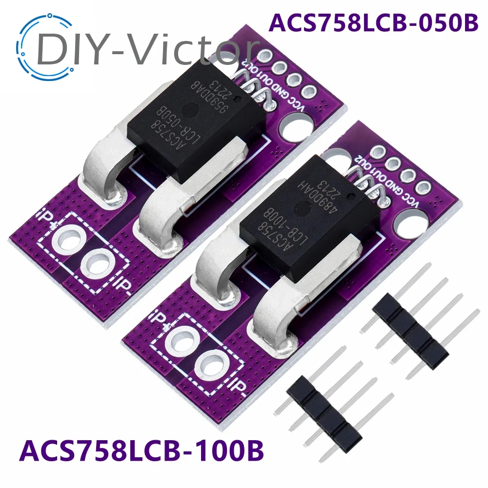 ACS758 ACS758LCB-050B-PFF-T Hall Current Sensor Module Linear Analog AC DC 3.3V-5V High Accuracy For Arduino RC Model Connector