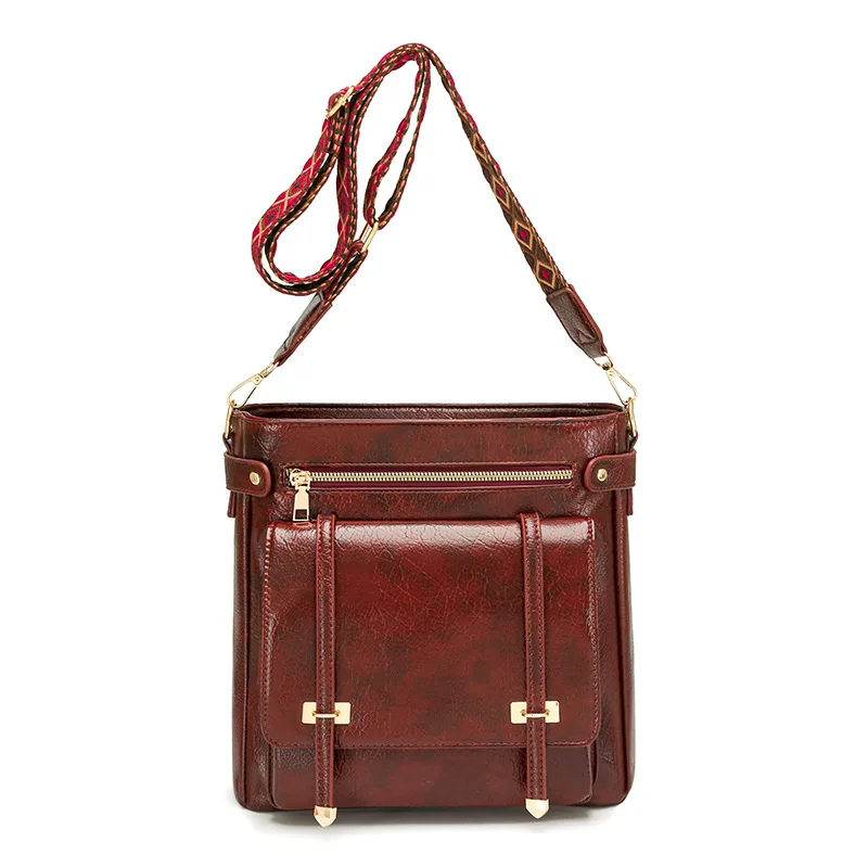 Fashion Crossbody Shoulder Bags for Women Brand Designer PU Leather Ladies Handbags Wide Strap Female Sflap Bags Commuting Bolsa