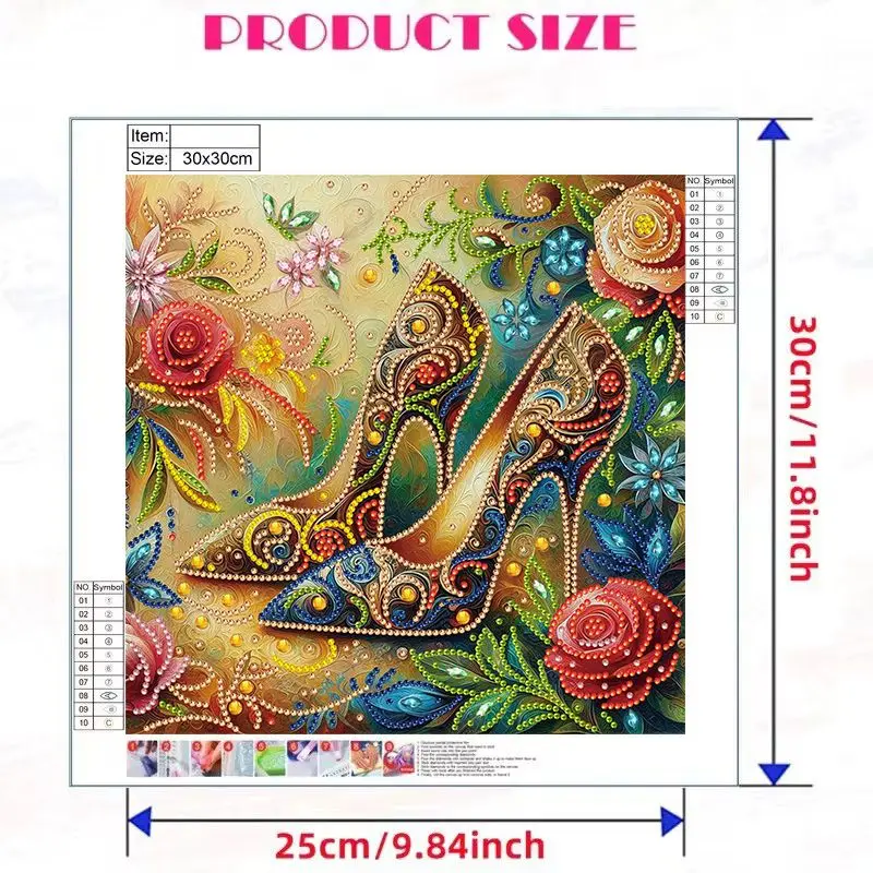 CATYZTORY DIY Special Shaped Drill Diamond Painting Flower High Heels Crystal Embroidery Mosaic Cross Stitch Kits Home Decor