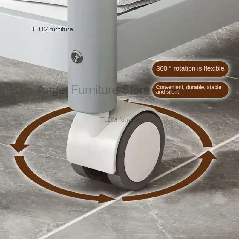 

Modern Metal Auxiliary Cart with Wheels for Beauty Salon Trolley Pulleys Movable Armrests Simple Design Hand Cart for Kitchen