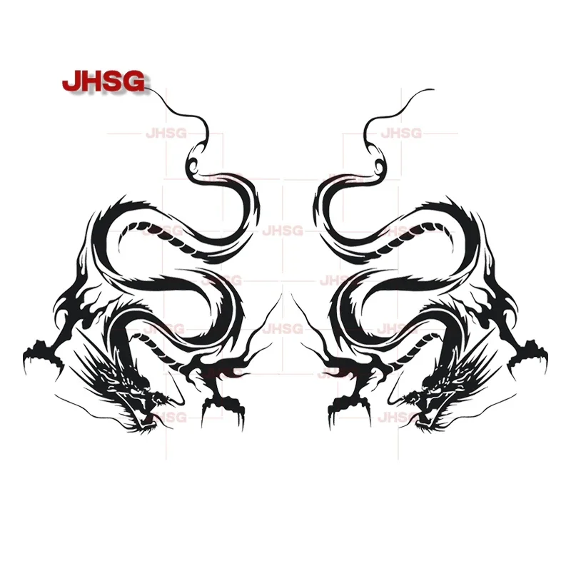JHSG Exquisite Dragon Totem Car Sticker Vinyl Sticker Car Bumper Rear Window Body Trim Decal Waterproof Sunscreen PVC