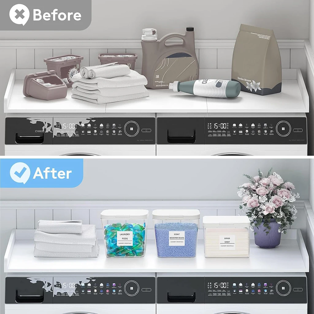 2/3pc Laundry Pods Container with Pop-up Lid, Laundry Room Organization Dryer Sheet Holder for Washing Powder Scent Booster Bead view 4