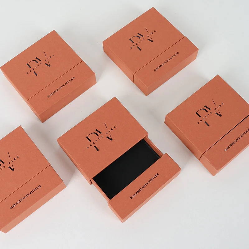 

500pcs/Lot Wholesale Rigid Box Custom Personal logo Printed Paper Cardboard Jewelry Drawer Sliding Packaging Box for Bracelet