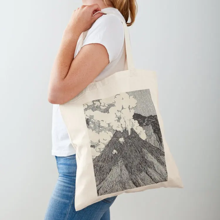 

Naturalist Volcano Tote Bag tote bags aesthetic university shopper bag tote bag custom large size bags