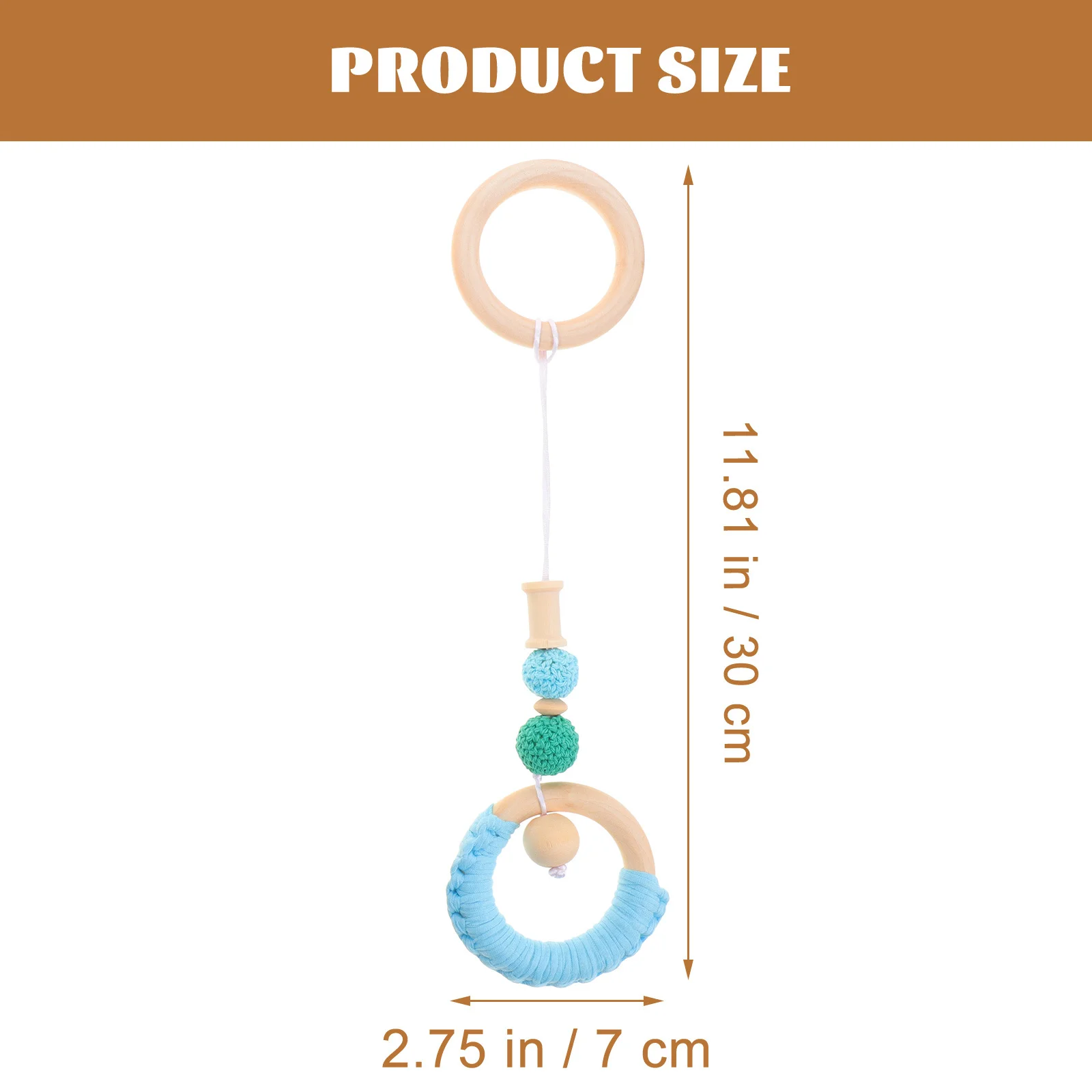 4pcs Wood Hanging Rattle Crib Stroller Pendant Nursery Bed Decoration Infant Toddler Sensory Play Activity Ornament